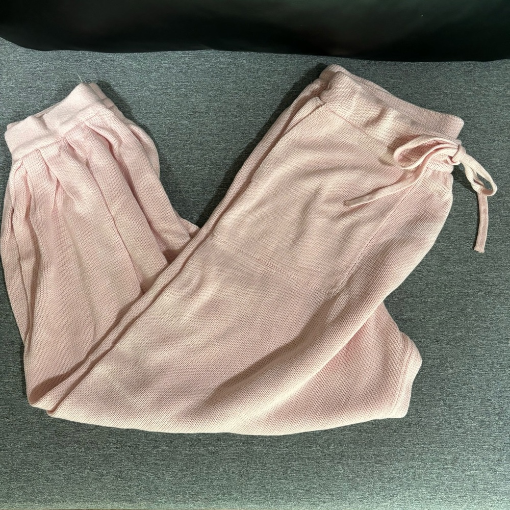 Free People Blush Pink Knit Jogger Pants